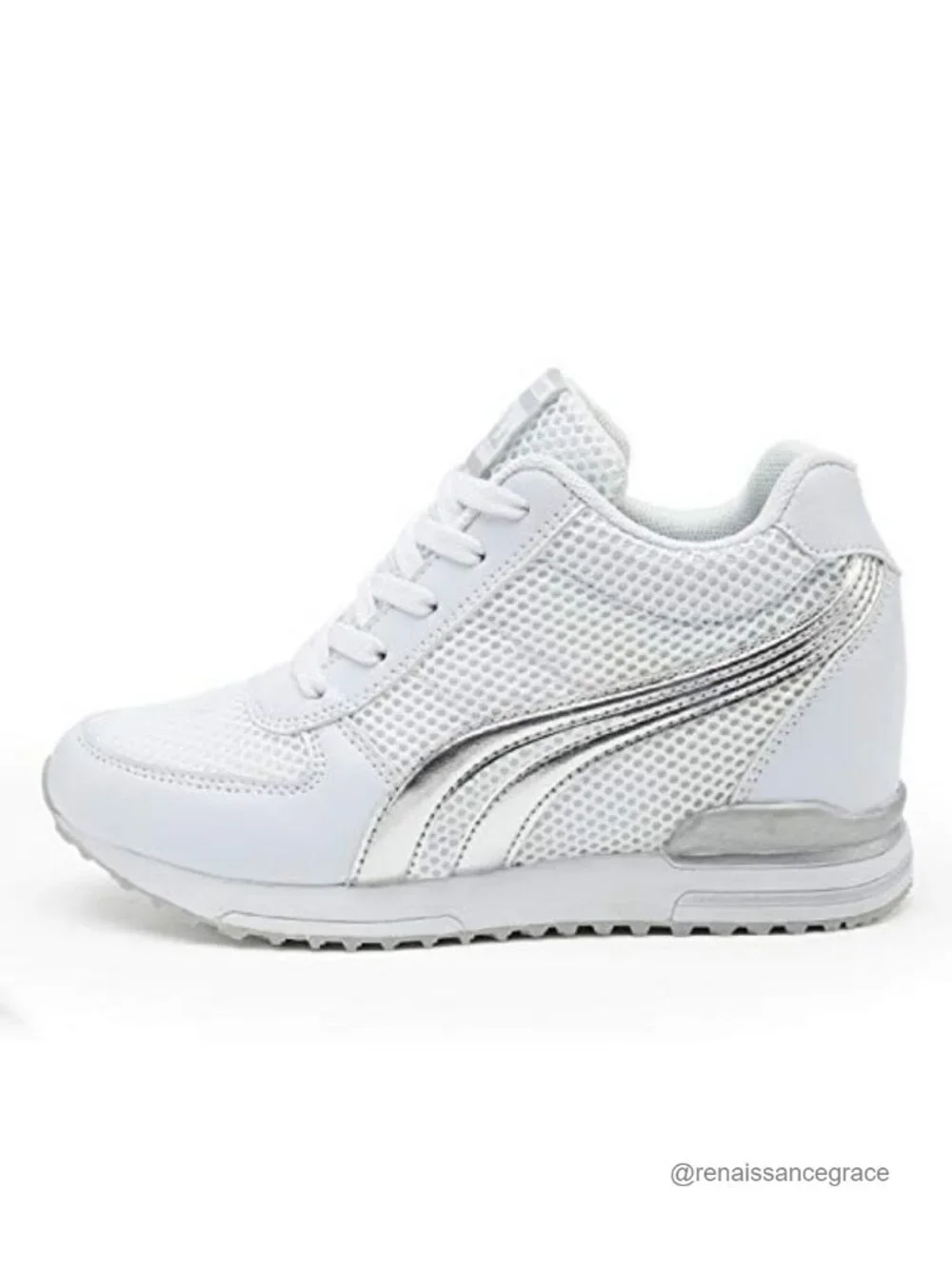 Women's Hidden Wedge Sneakers Lightweight Mesh Casual Walking Shoes Athletic
